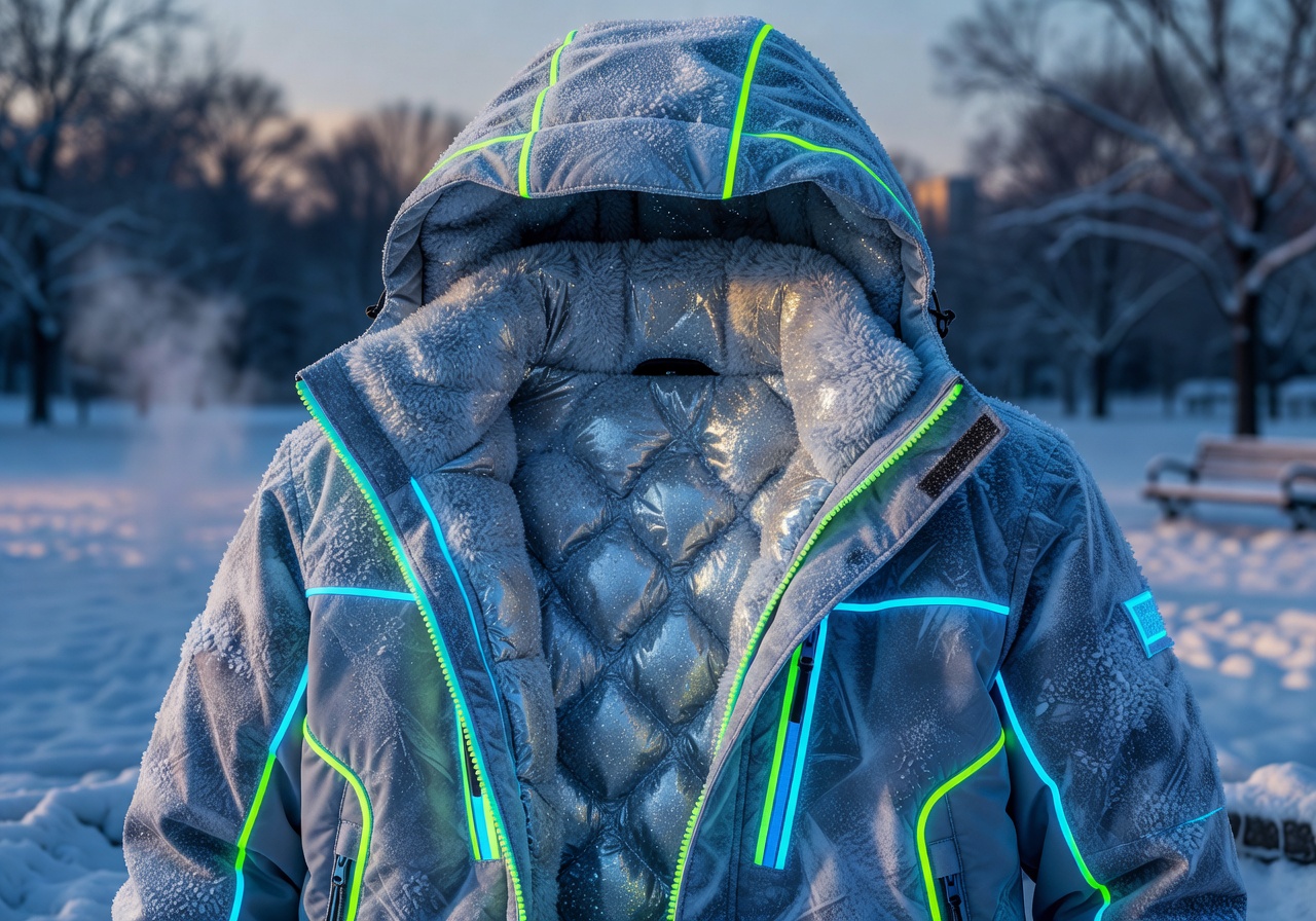 Neon Frost Parka Detail View
