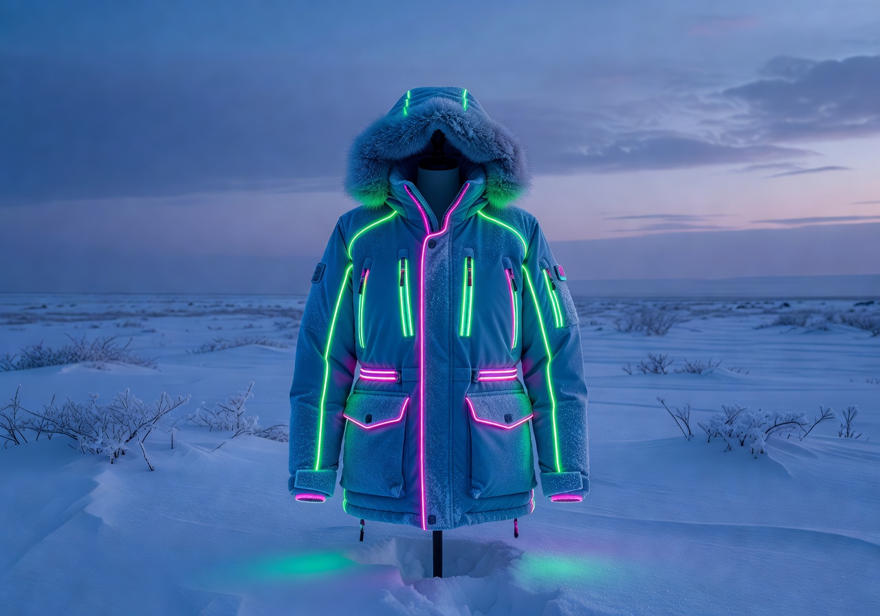 Neon Frost Winter Parka Jacket
